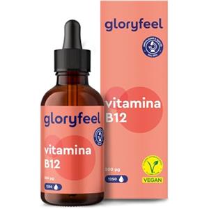 Gloryfeel Vitamina B12 Gocce, 1000µg al giorno, Integratore per Dieta Vegan & Vegetariana, 2 Forme Bioattive + Metil- e Adenosilcobalamina