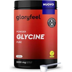 Gloryfeel Glicina in Polvere 1 kg (330 Porzioni) - Alta Concentrazione 3000mg di L-Glicina al Giorno - Puro Aminoacido Naturalmente Dolce - Rapida Solubilità - Testata in Laboratorio, Vegan e Senza Additivi