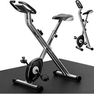 Sportana Cyclette Pieghevole 10 livelli 7 Altezze Display LCD 2 Fasce Fitness Bici da Casa Cardio