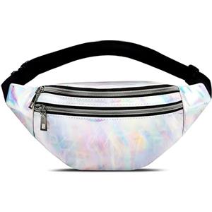 MOBIUSPHY Marsupio per uomo e donna, marsupio per attività all'aperto, grande per lo sport, impermeabile, cintura da corsa, cintura per denaro per campeggio escursioni fitness bicicletta viaggi bianco