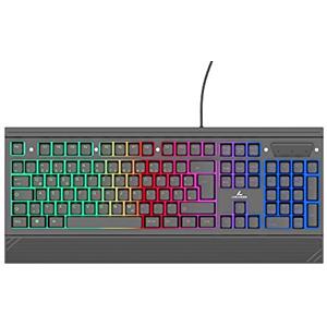 LYCANDER Tastiera Gaming tedesca, con cavo USB (1.8m), 19 tasti anti-ghosting, retroilluminazione a LED