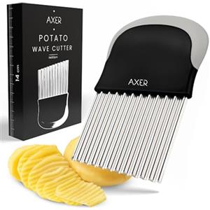 Axer Tagliapatate Ondulate in Acciaio Inossidabile - Coltello Ondulato per Verdure - Taglia Verdure e Frutta per Bambini e Adulti - Taglia Patate Fritte - Vegetable Cutter - French Fries Cutter