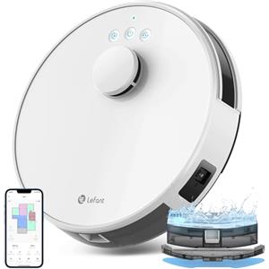 LEFANT M1 Robot Aspirapolvere Lavapavimenti con Mappatura, Navigazione LDS, Mappatura Multistrato, 150 Minuti, 5500pa, No-go Zone,Aspirapolvere Robot Adatto a Peli di Animali e Pavimenti Duri, Bianco