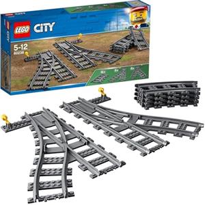 LEGO City Scambi, Set con 6 Pezzi Accessori di Rotaie per Ampliare la Ferrovia del Treno Giocattolo, Giochi Creativi per Bambini dai 5 Anni 60238