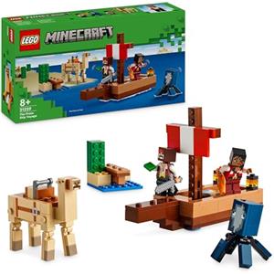 LEGO Minecraft Il Viaggio del Galeone dei Pirati - Barca Giocattolo con 2 Pirati, 2 Animali e Accessori tra cui una Spada e una Mappa - Regalo per Gamer, Bambini e Bambine da 8 Anni in su 21259