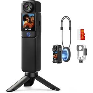 SJCAM C300 vlogging camera,Action Cam 4K con Stabilizzazione 6-Assi,7Ore di Autonomia,Doppio Schermo Touch, Impermeabile 30M, Grandangolo 154° Microfono Integrato e Scheda 64GB Inclusa(Nero)