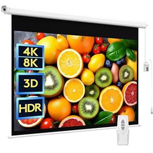 WASJOYE 100 "Schermo Proiettore Motorizzato Diagonale Elettrico Proiezione Automatica 16: 9 Telo Videoproiettore HD 8K per il Gioco per Uffici di Cinema Home Theater Projector Screen W/telecomando