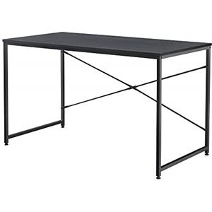 [en.casa] Scrivania con Telaio in Metallo Postazione di Lavoro Tavolo PC Computer per Ufficio Studio Scrittoio con Gambe in Metallo e Piano da 120x60 cm - Nero
