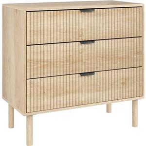 HOMCOM Cassettiera 3 Cassetti in Legno, Cassettiera per Camera da Letto, Comò Stile Nordico con Gambe in Legno di Pino per Ingresso, Soggiorno, Cameretta e Corridoio, 80x40x77.5 cm, Rovere