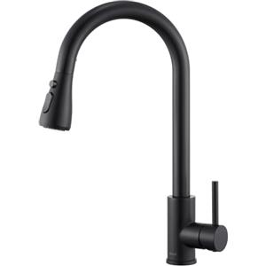 Ulytid Rubinetto Cucina con Doccetta Estraibile, Rubinetto Lavello Cucina Nero a 3 Modalità, Miscelatore Cucina Monocomando Girevole a 360° in Acciaio Inox 304, Acqua Fredda e Calda Regolabile