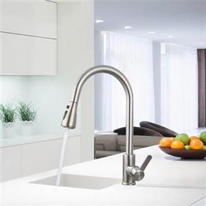 XWIHTR rubinetto estraibile da cucina, rubinetto da cucina girevole a 360°, miscelatore da cucina in acciaio inox a 3 modalità, rubinetto per lavello da cucina (spazzolato - testa grande)