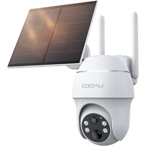 COOAU 4G Telecamera Esterno con SIM e pannello solare,2K Telecamere Batterie Senza Fili con 64G card,360°PTZ Videocamera Sorveglianza,Visione Notturna a Colori,Audio Bidirezionale