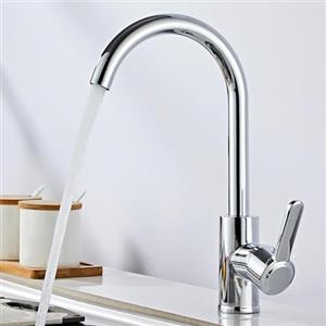 XWIHTR Rubinetto miscelatore monocomando per lavello, rubinetto in acciaio inox per cucina calda e fredda a 360°, antigoccia con rubinetto muto per lavabo per verdure (cromo-h)