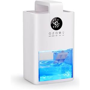 Vicloon Deumidificatore Casa 1L, Deumidificatore Portatile, Display LED, 30㎡ Dehumidifier Funzionamento silenziosa, Luce 7Colori, Timer, modalità Sospensione, Spegnimento Automatico, Bagno, Armadio