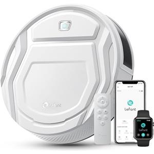 Lefant M210P Robot Aspirapolvere, Potenziamento Tappeto, Aspirazione 2200Pa, Ultrasottile 7.8cm Aspirapolvere Robot,Ideale Per Peli di Animali, Moquette, Pavimento Duro, App/WiFi/Alexa/Con Telecomando