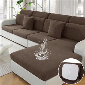 Ystyle Copriseduta Divano Elasticizzato, Impermeabile Copricuscini Divano Lavabile, Universale Copridivano Cuscini Separati Antiscivolo (1 Posto, Caffè Chiaro)