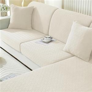 Ystyle Copriseduta Divano Elasticizzato, Universale Copricuscini Divano, Sofa Seat Cover, Copri Seduta Divano Antigraffio, Copridivano Cuscini, Coprisedile Divano (Grande 1 Posto, Crema)