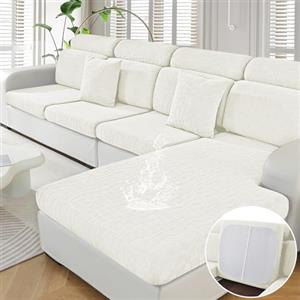 Ystyle Copriseduta Divano Elasticizzato, Impermeabile Copricuscini Divano Lavabile, Universale Copridivano Cuscini Separati Antiscivolo (1 Posto, Crema)
