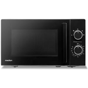 MEDION Microonde MEDION (20 litri, 800 watt, 5 impostazioni microonde, funzione scongelamento, timer, piatto in vetro, compatto, MD12011) nero