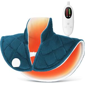 VOSFEEL Termoforo Cervicale e Spalle, Riscaldamento Rapido, 5 Regolazioni della Temperatura, Lavabile in Lavatrice, Spegnimento Automatico