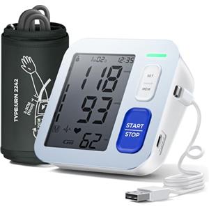 Aidisy Mini Misuratore di Pressione, Misuratore Misuratore di Pressione, Misuratore Pressione da Braccio Con schermo Retroilluminato a LCD ad alta Risoluzione, per Circonferenza del Braccio