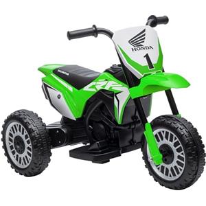 HOMCOM Moto da Cross Elettrica per Bambini Licenza Honda CRF450RL a 3 Ruote con Clacson, Moto Giocattolo in PP e Metallo, 71x40.5x43.5 cm, Verde