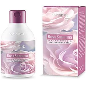L'AMANDE - Bagnoschiuma Donna Fresco al Profumo di Gelsomino e Mimosa, Docciaschiuma Gel Detergente e Idratante Corpo Delicato e Naturale, Bagno Schiuma Azione Emolliente - Rosa Suprema, 250 ml