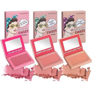 Misslyn Set 3 Palette Cipria Trucco da Donna con Specchietto, Blush Voluminizzante e Idratante
