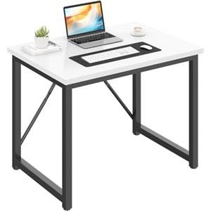 JUMMICO Scrivania 80 x 50 x 75 cm, tavolino piccolo per computer, scrivania per studio, scrivania per computer, piccolo per casa, ufficio, bianco