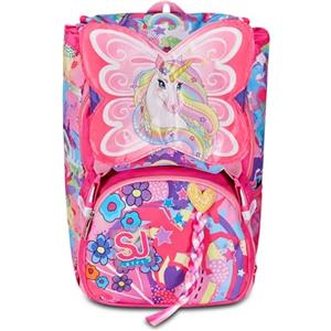 Seven SJ GANG STYLE JAM GANG Zaino Scuola Estensibile, Rosa, Unibraid, Zaino Doppio Scomparto Estensibile Tramite Zip Laterali, Tasca Porta Borraccia, Scuole Elementari e Medie, Bambina Ragazza