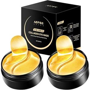 ASYBO 120 pz maschere sotto gli occhi, bende sotto gli occhi dorate, maschera per il trattamento degli occhi per occhiaie, occhi gonfi, linee sottili, antietà e antirughe, maschera sotto gli occhi al