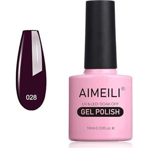 AIMEILI Soak Off UV LED Smalti in Gel Smalto Semipermanente - Dark Purple (028) 10ml