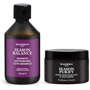 Shampissima Professional, Shampoo Antiforfora Professionale 250 ml + Scrub Cuoio Capelluto al Sale Marino 300 ml - Ideale per Cute con Desquamazioni, Prurito e Arrossamenti