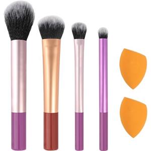 OFFCUP Set Pennelli Trucco, 4 Set di Pennelli e 2 Spugne Blender Beauty, Premium Synthetic Pennelli Trucco, Set Pennelli Make Up per Fondazione Cipria Ombretto Fard