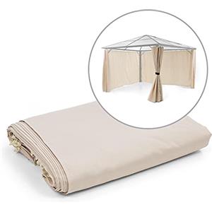 blumfeldt Pantheon Solid Sky Ambient Solar - Pareti laterali per Gazebo, Set di Accessori: 4 pz., Protezione da Vento e Sguardi, Materiale: Poliestere da 140 g/m², Impermeabile, 3x4 m, Grigio Chiaro