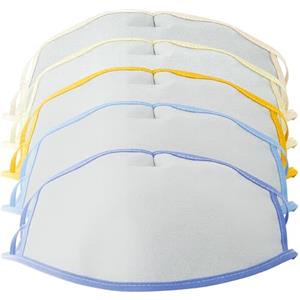 Bottari Maschere in TNT 5 Pezzi, Filtranti e Riutilizzabili, Lavabili, Taglia Unica 24x14cm, Imbustate Singolarmente, Tessuto Grigio con Bordi Colorati