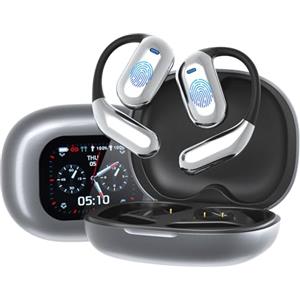 ZOBMIO Traduttore Simultaneo Vocale 144 Lingue, AI Cuffie Traduttore Istantaneo vocale Multilingue con Bluetooth 5.4, Design Open-Ear OWS,Touchscreen