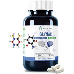 Alzuro Labs GlyNac | 500mg Alta Potenza | 120 Capsule Vegane | Integratore con Glicina & NAC (N-Acetil Cisteina e Glicina) per Metabolismo & Supporto Immunitario | Certificato GMP