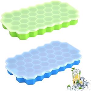 Rakiuty Stampo SiliconeCubetti Ghiaccio,Porta Cubetti di Ghiaccio Riutilizzabili,Stampo Ghiaccio Silicone con Coperchio,Cubetti Ghiaccio Silicone,Vassoi per Cubetti di Ghiaccio Impilabili,Riutilizzabile