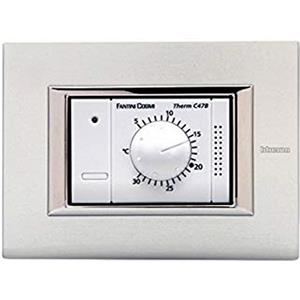 Fantini Cosmi C47B Termostato Ambiente da Incasso, Alimentato a 230V - 50Hz, 1 Temperatura, Bianco