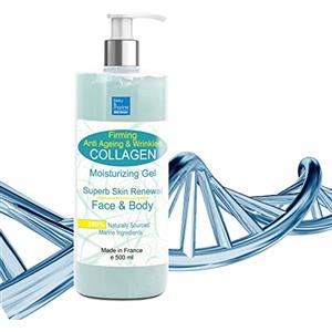 bleu & marine Bretania Gel Anti-età al Collagene per Donna e Uomo Gel Rassodante Viso e Corpo a Radiofrequenza Conduttrice Siero Viso Antirughe Contorno Occhi Lift Gel Tonificanti Seno e Corpo - 500 ml