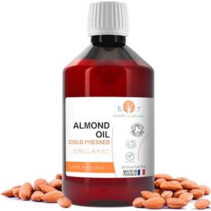 B.O.T cosmetic & wellness Olio di Mandorle Biologico, Estratto a Freddo, Puro, Naturale. Olio per Massaggi, Capelli e Ciglia, Idratante Corpo (Mani, Unghie), Viso (Anti-Aging), Smagliature in Gravidanza - 100 ml