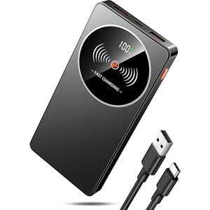 Nllosa Power Bank 10000mAh, 22.5W Powerbank Ricarica Rapida, 3A Leggero Caricatore Portatile per iPhone 16 15 14 13 12 11 Samsung Xiaomi Android iOS, USB C Input & Output Pawer.Bank Portatile