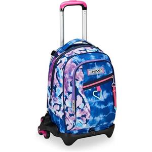 Seven Trolley Scuola Jack 3 Ruote, Viola Fucsia, Custom Cloud, 3 in 1, Triplo Uso, Zaino Con Carrello Sganciabile, Tasca Porta Borraccia e Crossover System, Zaino Scuola Viaggio, Bambina Ragazza