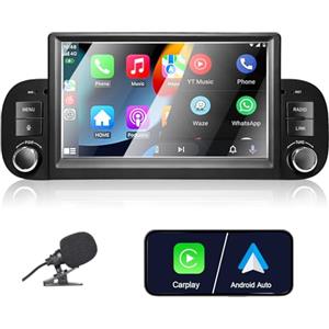 Liulbobu Autoradio per Fiat Panda 2013-2020 Compatibile Wireless Carplay/Android Auto, Fiat Panda Radio da 7 pollici con Touchscreen/Bluetooth/FM/AM/USB/DSP/RDS/Mirror Link