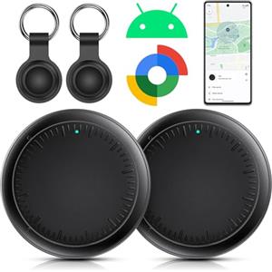 LocLynx Air Tracker Android, 2 Pezzi Smart Android, Funziona con Google Dov'è App, Bluetooth Trova Oggetti, Air Tracker Bluetooth Localizzatore Chiavi per Chiavi/Bagagli/Valigie (Nero)
