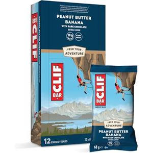 CLIF BAR | Barretta Energetica - Barretta Proteica | Peanut Butter Banana Dark Chocolate | Proteine Vegetali | 12 x 68 g