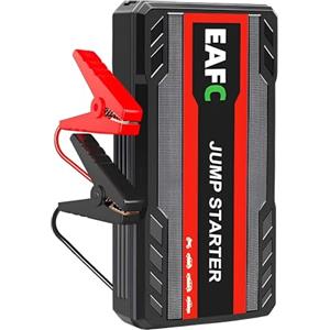 EAFC Avviatore Batteria, 600A Avviatore di Emergenza per Auto/Moto 3.0L Diesel Starter Batteria Auto Portatile Jump Start con LED/LCD Booster Avviamento
