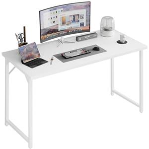 Grandder Scrivania Piccola per Computer 100x48cm, Stile Industriale con Struttura Metallica, con Borsa Portaoggetti e Gancio per Cuffie, Adatta per Ufficio/Studio/Camera da Letto, bianco