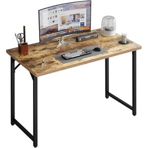 Grandder Scrivania Piccola per Computer 80x40cm, Stile Industriale con Struttura Metallica, con Borsa Portaoggetti e Gancio per Cuffie, Adatta per Ufficio/Studio/Camera da Letto, Marrone